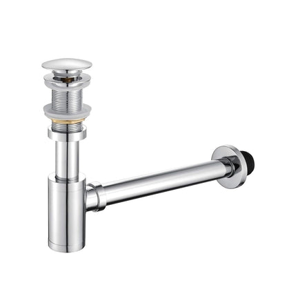 Fossa 304 Stainless Steel Bottle Trap Set with Waste Outlet Pipe for Bathroom Wash Basin/Kitchen Sink (Bottle Trap with Coupling) (Silver)