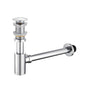 Fossa 304 Stainless Steel Bottle Trap Set with Waste Outlet Pipe for Bathroom Wash Basin/Kitchen Sink (Bottle Trap with Coupling) (Silver)