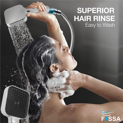 Fossa Alpha Wave Hand Shower – Handheld Shower Head with 2 Spray Modes, ABS Body, | Chrome Finish for Modern Bathrooms only hand shower