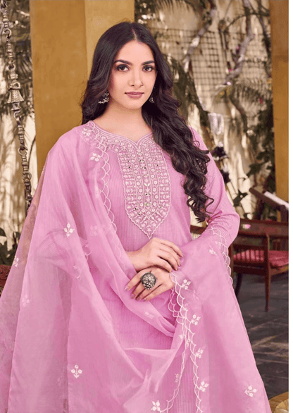 Zarmina Blush Mauve Embroidered Lawn Ensemble Suit Set